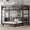 Black+Walnut, variant on URTR Vintage Wood-Color Full Over Full Metal Bunk Bed, Convertible to Loft & Platform Beds with Noise-Free Slats & Safety Guardrails, No Box Spring Needed