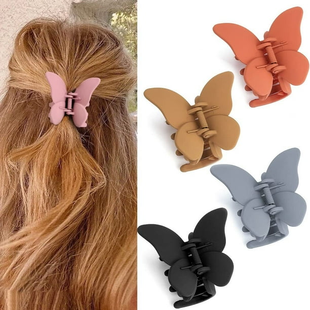 4 PCS Butterfly Hair Claw Clip, 2.7 Inch Butterfly Claw Hair Clips for Women Girls Large Nonslip