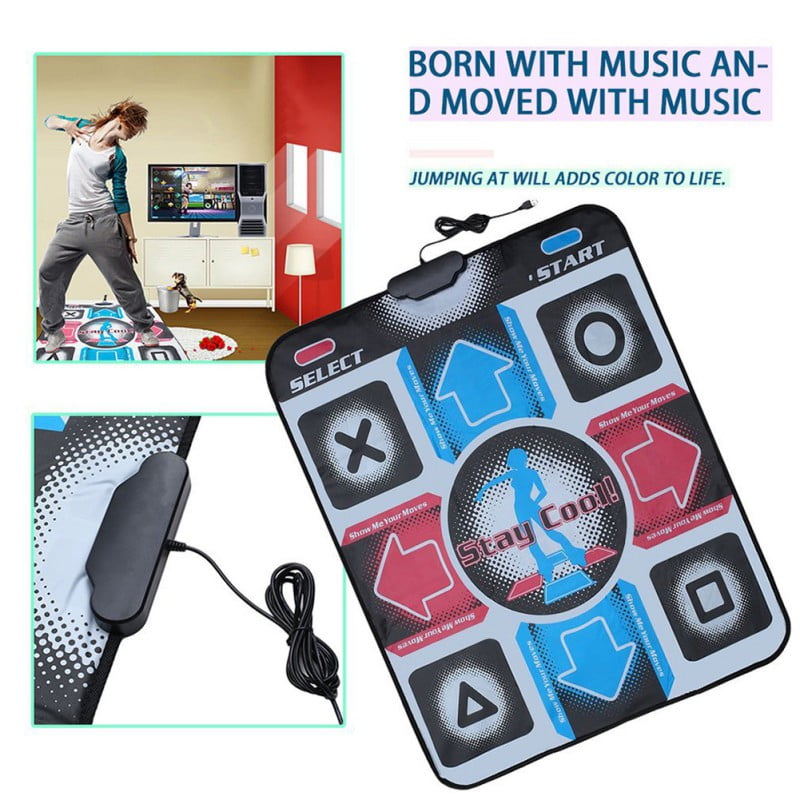 Musical Play Mat for Adults Kids for Jogging Yoga Game Carpet Yoga Blanket User Non-Slip Dancing Step Pads with Remote Control Double Dance Mat 