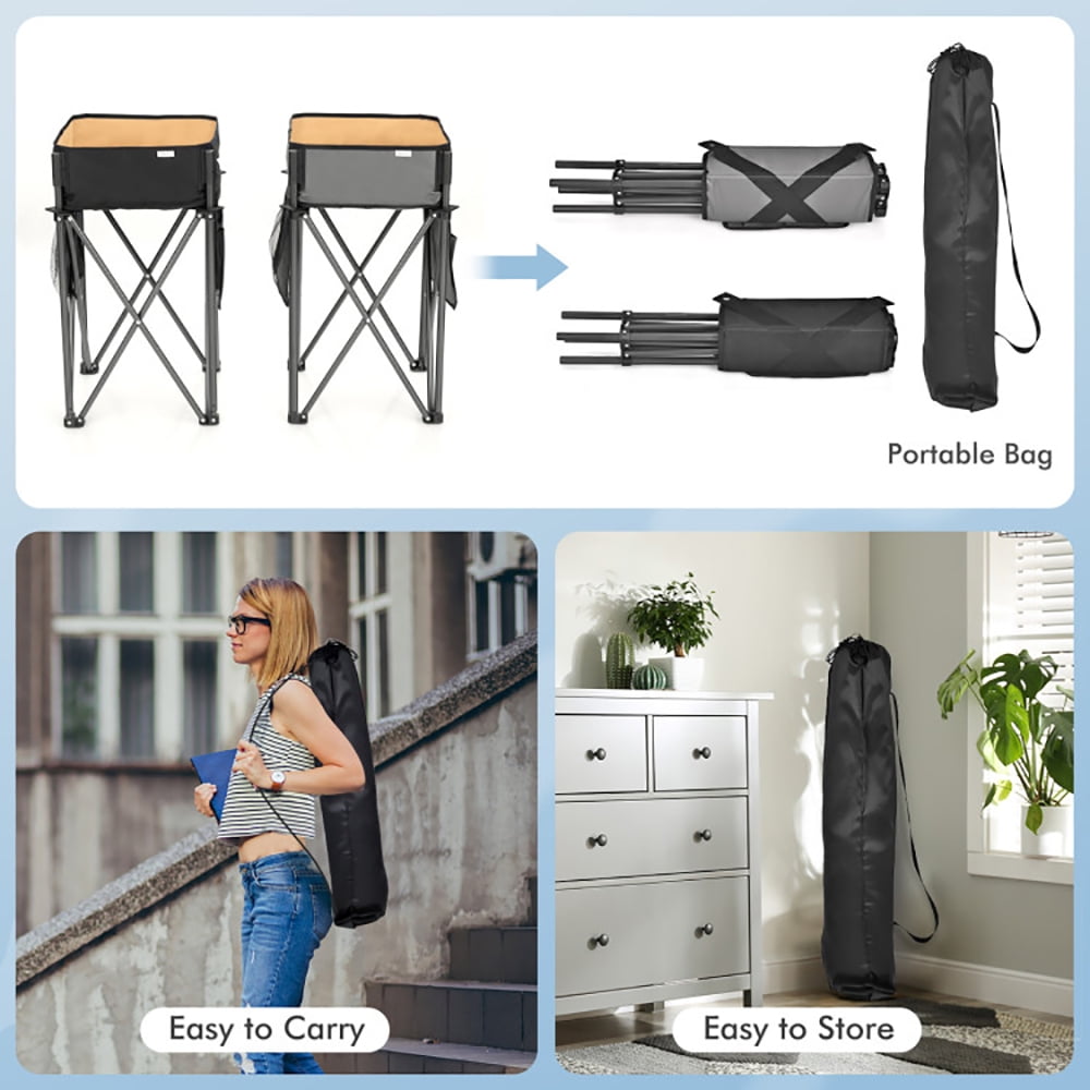 Aimee Lii 2 Pieces Folding Camping Tables with Large Capacity Storage Sink for Picnic, PorTable Tables Folding, Foldable Patio Table, Black Aimee Lii 2 Pieces Folding Camping Tables with Large Capacity Storage Sink for Picnic, PorTable Tables Folding, Foldable Patio Table, Black