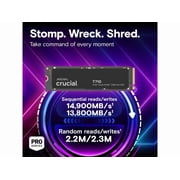 Crucial T710 1 TB Solid State Drive - M.2 2280 Internal - PCI Express NVMe (PCI Express NVMe 5.0 x4) - Motherboard Device Supported - 600 TB TBW - 1