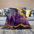 thumbnail image 2 of Pratyus Purple and Gold Substance Throw Blanket for Couch Sofa Bed Office Decor Lightweight Blanket for All Seasons 40x50in, 2 of 6