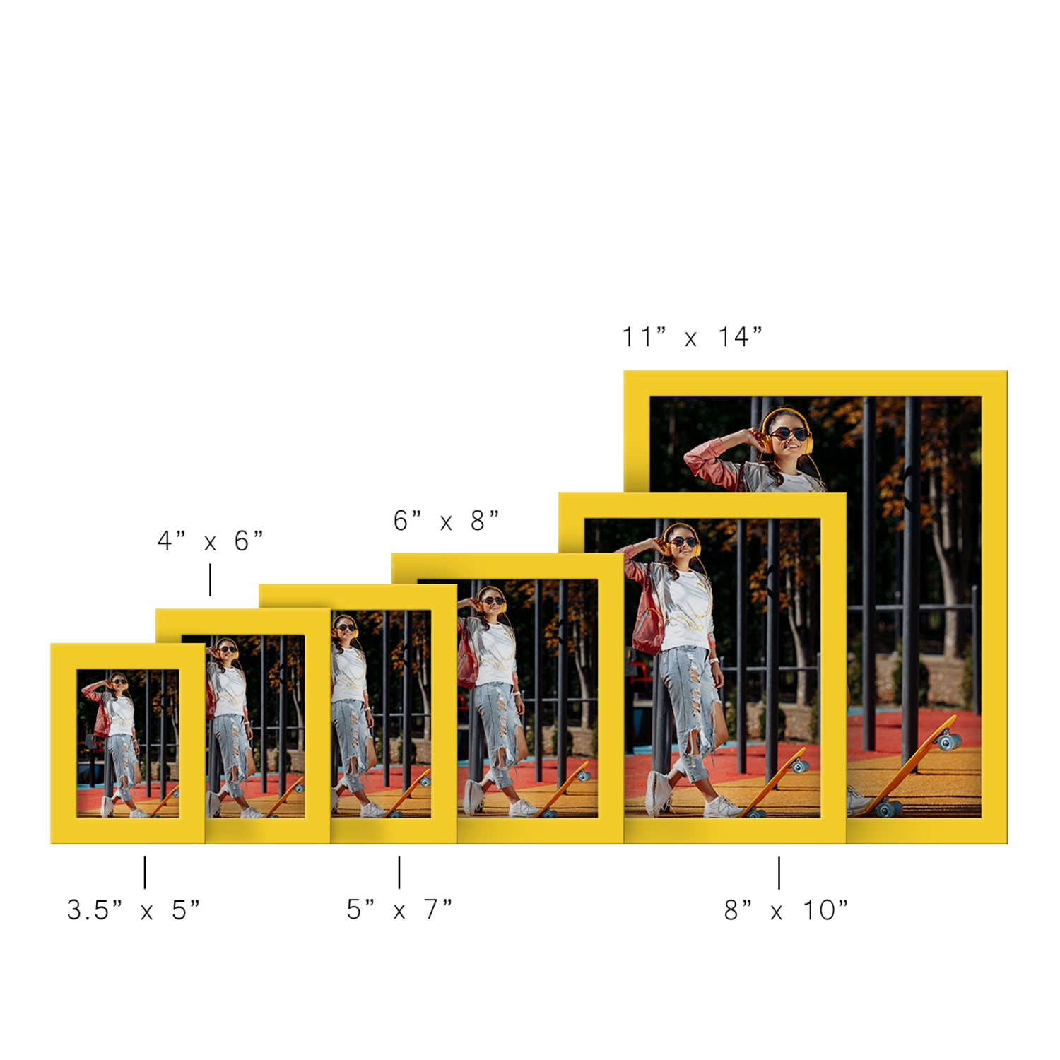 Modern 3.5 in. x 5 in. Yellow Picture Frame (Set of 2)