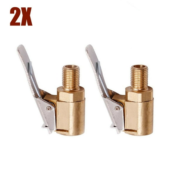 2pc Tyre Valve Air tire Chuck Inflator Pump Connector Adapter Clip on Car 8mm