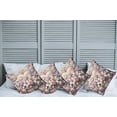 thumbnail image 2 of Ambesonne Romantic Throw Pillow Cover 4 Pack, Pastel Love Garden Flowers, 18", Pale Pink Peach and Lilac, 2 of 7