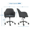 thumbnail image 4 of Yaheetech 2pcs Modern Velvet Height-Adjustable Task Chairs with Armrests, Gray, 4 of 8