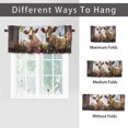 thumbnail image 6 of Cow Curtain Valance for Kitchen Rural Retro Wooden Barn Door Western Wild Flowers Window Valance for Living Room Bedroom, Kitchen Valance Rod Pocket Window Decor Curtain 54 by 18 in, 1 Panel, 6 of 6