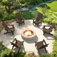 thumbnail image 5 of Dycanpo Folding Adirondack Chairs Set of 2, Hdps Poly Outdoor Chair Weather Resistant, Dark Brown, 5 of 8