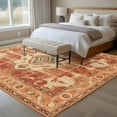 thumbnail image 5 of 6x9 Area Rugs for Living Room, Orange Boho Non Slip Area Rugs for Kitchen Bedroom Entryway, Geometric Antique Tribal Retro Ethnic Washable Carpet Runner Rug Floor Mats for Bedroom Home Decor, 5 of 9