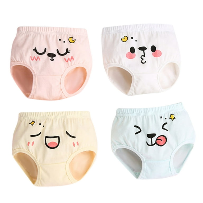 Kids Toddler Infant Baby Girls Underpants Comfort Cotton 4PCS Underpants  Cute Cartoon Print Child Girls