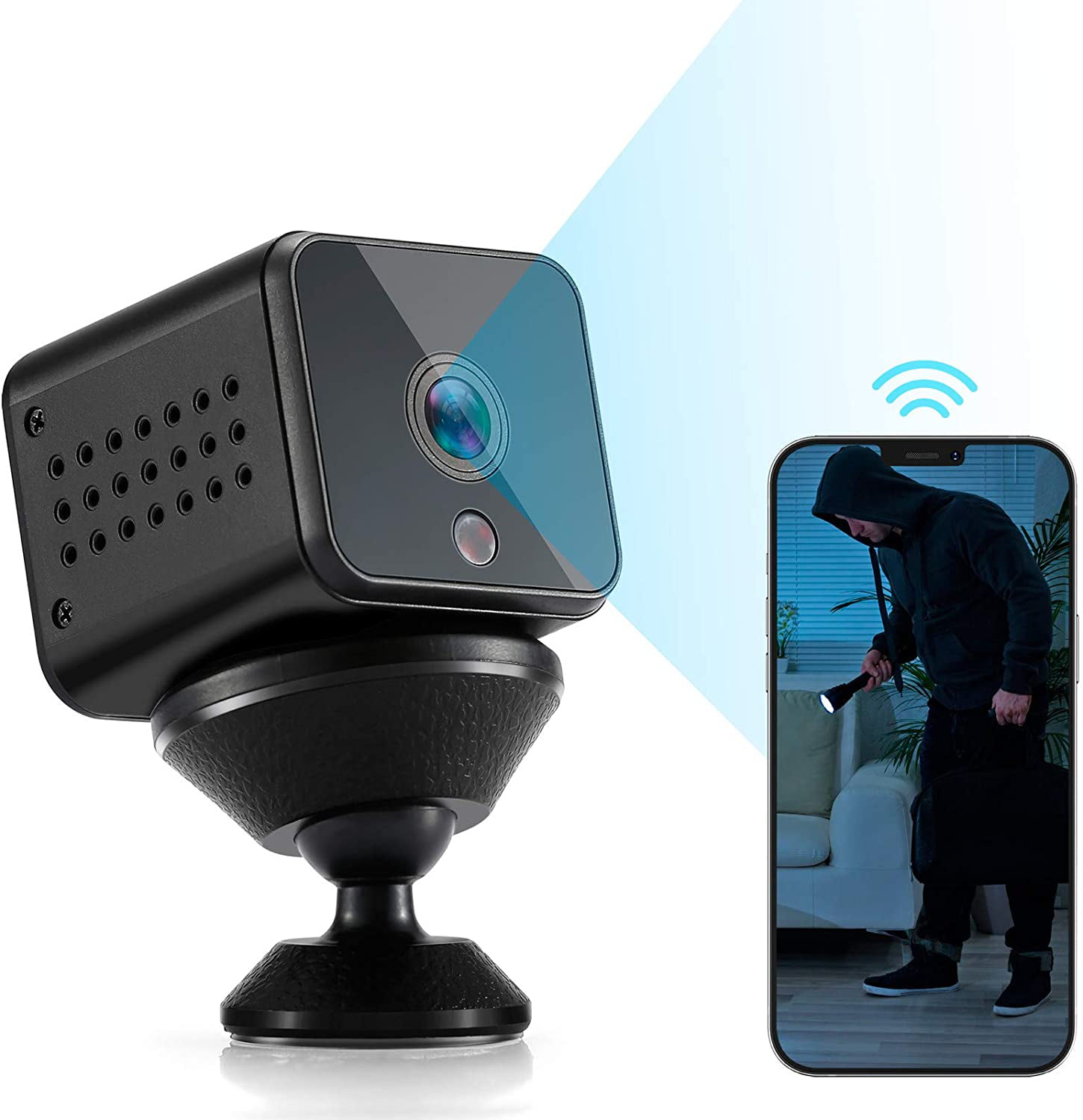Pikooo Mini Spy Camera Hidden Nanny Camera with Night Vision and Motion Detection 1080p HD Recording Hidden Security for Home or Business No WiFi Required Wireless for Indoor Outdoor Use 
