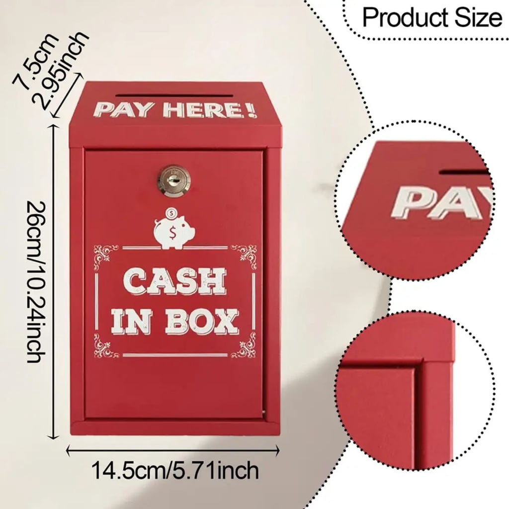 Security Box Key Locks Safe Deposit Cash Storage Home Office Use
