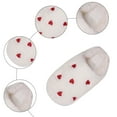 thumbnail image 4 of Rokment Heart Embroidered Fuzzy Slippers for Women Bride Wedding Valentines Day Indoor Bedroom House Shoes Cozy Warm Memory Foam Winter Home Slip on White Size 7.5, 4 of 6
