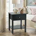 thumbnail image 4 of Patiojoy Table d'Extrémité Table de Nuit avec Tiroir et Tablette Mobilier de Chambre et Salon Noir, 4 of 8