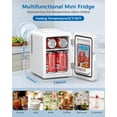 thumbnail image 2 of 4L/6 Cans Mini Fridge, Portable Compact Refrigerator, Small Skin Care Fridge, Food and Drinks, Small Cooler for Bedroom, Dorm, Car, Office, White, 2 of 7