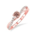 thumbnail image 1 of 1.25 Carat Round cut Morganite and Diamond Engagement Ring in 14k Rose Gold affordable morganite & diamond engagement ring, 1 of 2