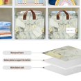 thumbnail image 4 of Yayeee Foldable Storage Basket for Shelves Waterproof Cloth Bins with Handles, Gray Marble Pattern, 4 of 7