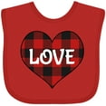 thumbnail image 3 of Inktastic Valentine Buffalo Plaid Love Boys or Girls Baby Bib, 3 of 4
