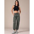 thumbnail image 3 of DARING DIVA Women's Cargo Joggers Streetwear Pockets Casual Pants Medium Grey, 3 of 6