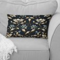 thumbnail image 4 of Designart "Opulent Blue And Golden Floral Design I" Marble Printed Throw Pillow, 4 of 5