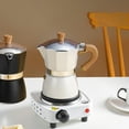 thumbnail image 4 of SSKDBFJG Single Valve Moka Pot Espresso Small Coffee Pot for Gas or Electric Ceramic Stovetop Cappuccino or Latte, 4 of 5