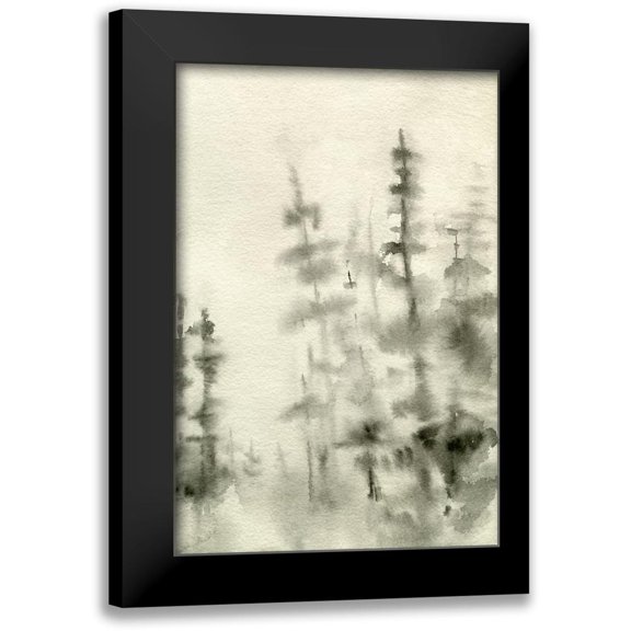 Caroline, Emma 11x14 Black Modern Framed Museum Art Print Titled - Foggy Pine Forest I