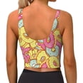 thumbnail image 3 of Vsdgher Donut and Blue Print Women Sleeveless Athletic Tank Top Built-in Bra Camisole Sports Vest for Yoga Running Fitness Exercise with Removable Pads, 3 of 8