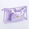 thumbnail image 1 of Bolsa de cosméticos transparente de tres piezas Bolsa de cosméticos de PVC de viaje Bolsa de almacenamiento de algodón Púrpura Zefei Wu 9024735075639, 1 of 2