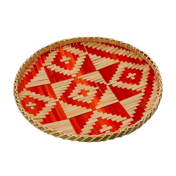 HEATSHAKING Trays Serving Food Woven Serving Tray Multi-Colored 1Pcs