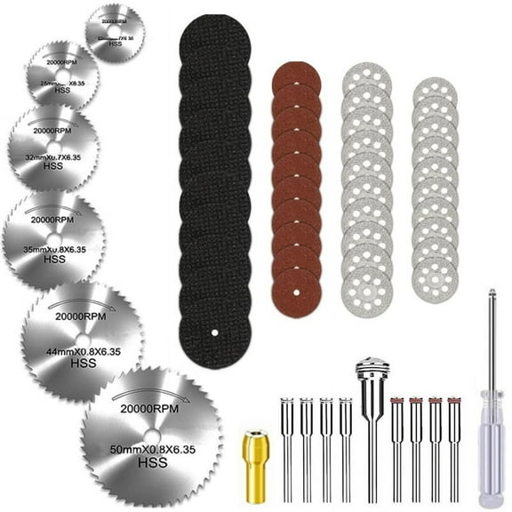 Cutting Wheel Set Compatible with Rotary Tool with 1/8 Inch Shank, 545  Cut-Off Wheel , HSS Saw Blade