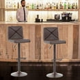 thumbnail image 4 of Dkeli Counter Height Barstools Set of 2 Bar Stools Modern Swivel Stools Adjustable Bar Chairs with Footrest, Brown, 4 of 7