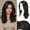 Black, variant on Wigs for Women Synthetic Layered Wavy Glueless Wig Curtain Bang Style, Realistic Scalp Look, Natural Lace Hairline, 18 Inch Layered Volume, Heat Resistant Fiber, Daily Wear,Ash Blonde Balayage