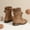 CAMEL, variant on BURUDANI Girls Mid-Calf Combat Ankle Lace-Up Boots