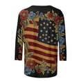 thumbnail image 4 of JOANKDMI American Flag Print Shirts Women 3/4 Sleeve 4th of July Crewneck Patriotic Relaxed Fit Tops Summer Casual Holiday Festival Memorial Day Anniversary T Shirts, 4 of 5