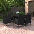 thumbnail image 1 of vidaXL 7 Piece Garden Dining Set with Cushions Poly Rattan and Glass, 1 of 1