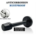 thumbnail image 7 of KOLAKO Door Stopper, 6 Inch Extra Long Door Stop for Wall Baseboard, Metal Doorstop for Bottom of Door, Solid Stainless Steel Black Door Holder with Soft Rubber Bumper, 7 of 7