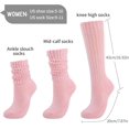 thumbnail image 4 of Slouch Socks Women 4 Pairs Knee High Scrunch Cotton Soft Knit Cushion Extra Long Socks, 4 of 14