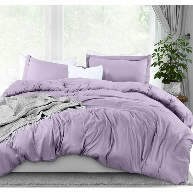 Juego de fundas de edredón Utopia Bedding King Size Lavanda, 3 piezas