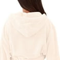 thumbnail image 3 of Plush Robes for Women 2024 Long Hooded Bathrobe Fuzzy Soft Warm Nightgown Lounge Sleepwear Spa Robe with Pockets, 3 of 4