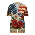 thumbnail image 5 of Guluxicc 2 Piece Outfit Sets for Women 4th of July Short Sleeve Cardigan Matching Shorts with Pockets Casual Beach Sets for Summer Holiday, 5 of 5