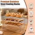thumbnail image 4 of Vesteel 3-Tier Cooling Racks, Stainless Steel Stackable Grid Baking Racks, Collapsible Wire Racks for Cooking Grilling Roasting, Oven & Dishwasher Safe, 15’’ x 10’’, 4 of 8