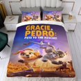 thumbnail image 4 of Gracie y Pedro Conjunto de sábanas temático, trío de piezas, cómodo y amigable con la piel, diseño único, regalo de decoración para el hogar para familiares, amigos y fans,173cm *218cm, 4 of 6