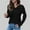 Black, variant on Plcasen Generic Womens Tops Waffle Knit Long Sleeve Notched V Neck Shirts Casual Trendy Solid Color Loose Blouses