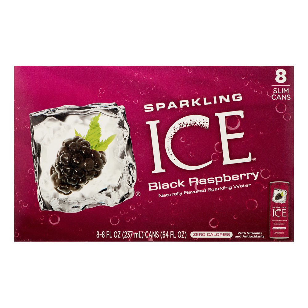 Sparkling Ice Naturally Flavored Sparkling Water, Black Raspberry, 8 Fl