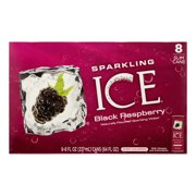 Sparkling Ice Naturally Flavored Sparkling Water, Black Raspberry, 8 Fl Oz, 24 Count