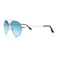 thumbnail image 6 of Concave Lens Tear Drop Shape Metal Rim Double Bridge Officer Sunglasses Silver - Blue, 6 of 8