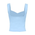thumbnail image 5 of Aihuaihua Women Backless Going Out Crop Top Y2K Sweetheart Neck Strappy Ruched Sleeveless Tank Top Summer Tight Slim Fit Camisole Cute Tops Blue S, 5 of 6