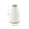 thumbnail image 3 of DecMode 12" Geometric White Porcelain Ceramic Vase with Brown Base, 3 of 9