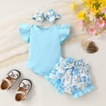thumbnail image 2 of MAMAMI Toddler Baby Girls Romper Floral Shorts Set Summer Outfit Sets for Girls 0-24M, 2 of 8