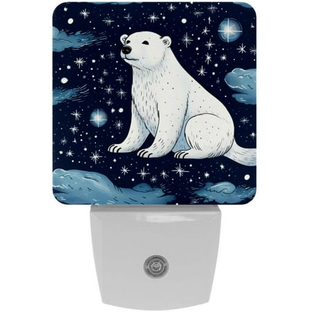 

Starry sky polar bear LED Square Night Lights - Modern and Versatile Plug-in Lighting Solution for Any Room - Energy Efficient and Stylish Illumination
